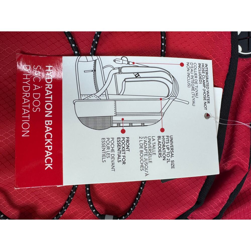 Canada Weather Gear Red Black Hydration Backpack 2L Hiking Gorpcore NWT - Picture 9 of 12